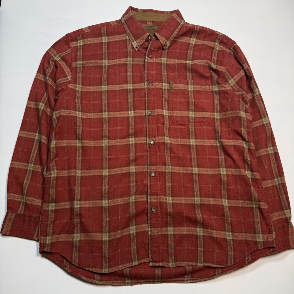 ClearWater Shirt Mens‎ XL Red Plaid Flannel Long Sleeve Button Front Casual